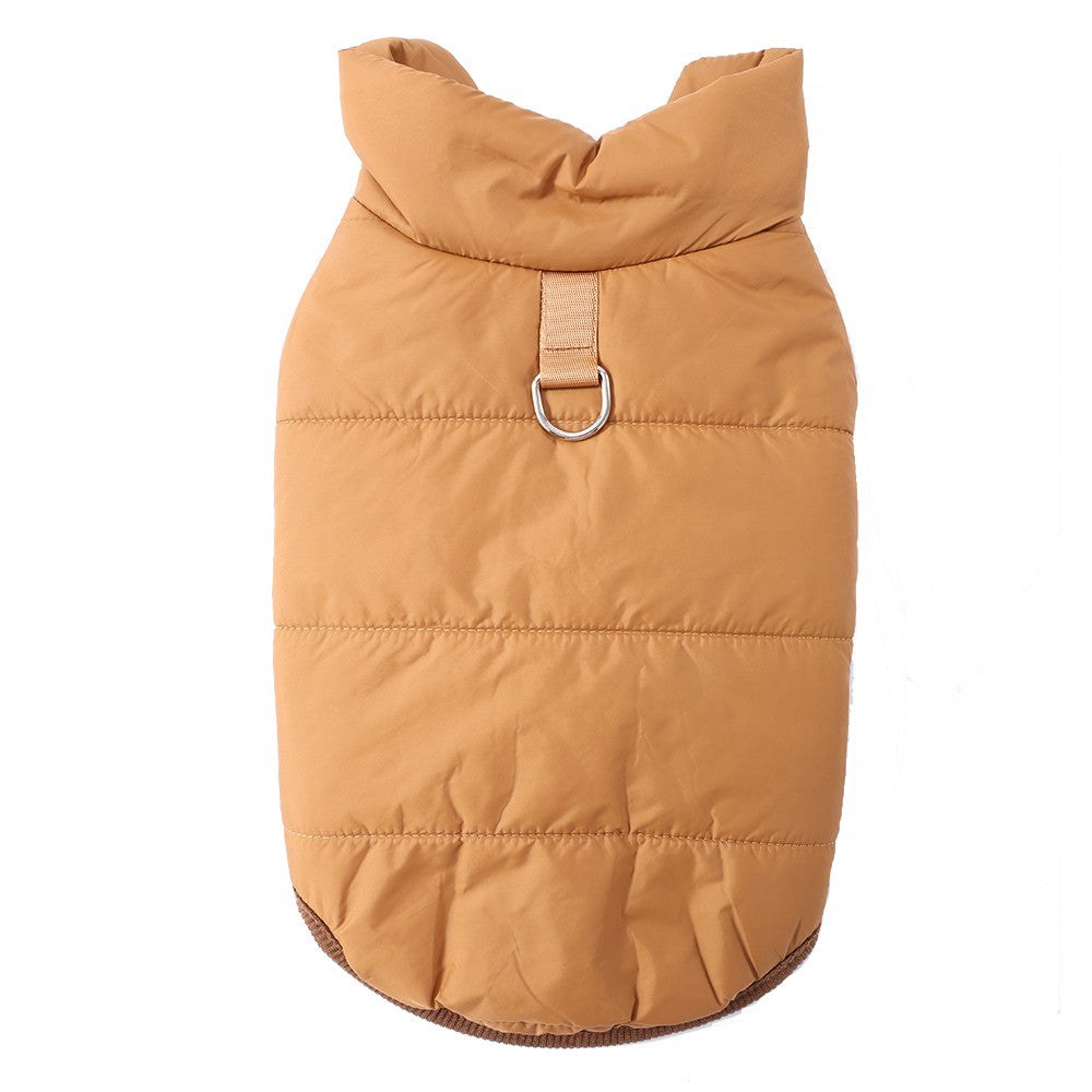Jaqueta Corta-vento para Cães Pequenos e Médios Outono Inverno Quente com Argola em D Roupas para Filhotes de Chihuahua Schnauzer Fantasia de Lã para Animais de Estimação