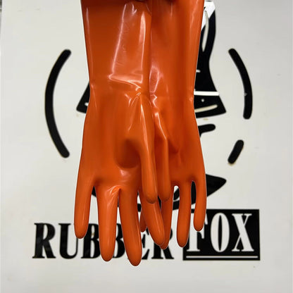 Transparent Lilac Rubber Short Gloves Elastic Snug Fit