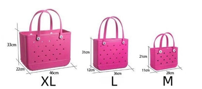 Fashion Large Beach Bags EVA Rubber Waterproof Storage Baskets Travel Shopping Handbag Women Shoulder Solid Color Jelly Bag