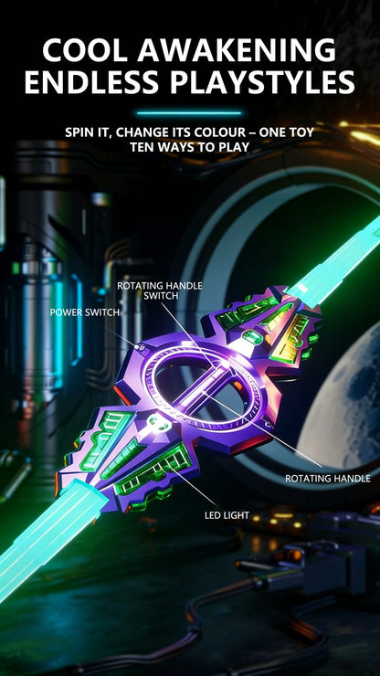 Sound & Light Rotate Sword 14 Multi-Color Flash LED Light Shine Cosplay Sword Toy Party Family Interactive Toy For Kids & Adult