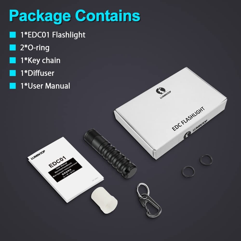 Lumintop EDC01 XP-G3 120 Lumens Mini EDC Flashlight 3 Modes LED Lamp Waterproof Keychain Light AA Battery Pocket Portable Torch