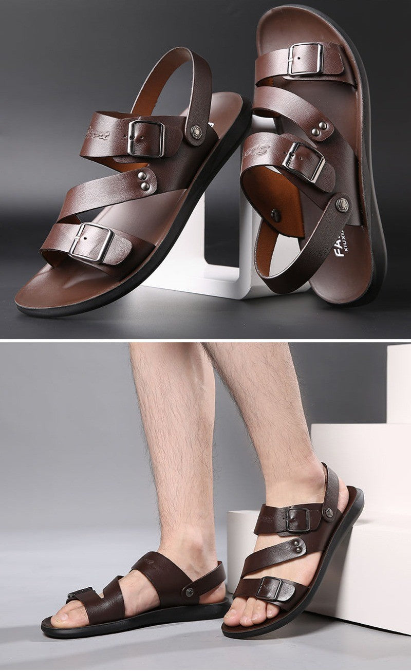 Summer Comfortable Men's Sandals 2025 Fashion Slippers Beach for Male Leather Shoes Open Toe Casual Mens Sandals zapatos hombre