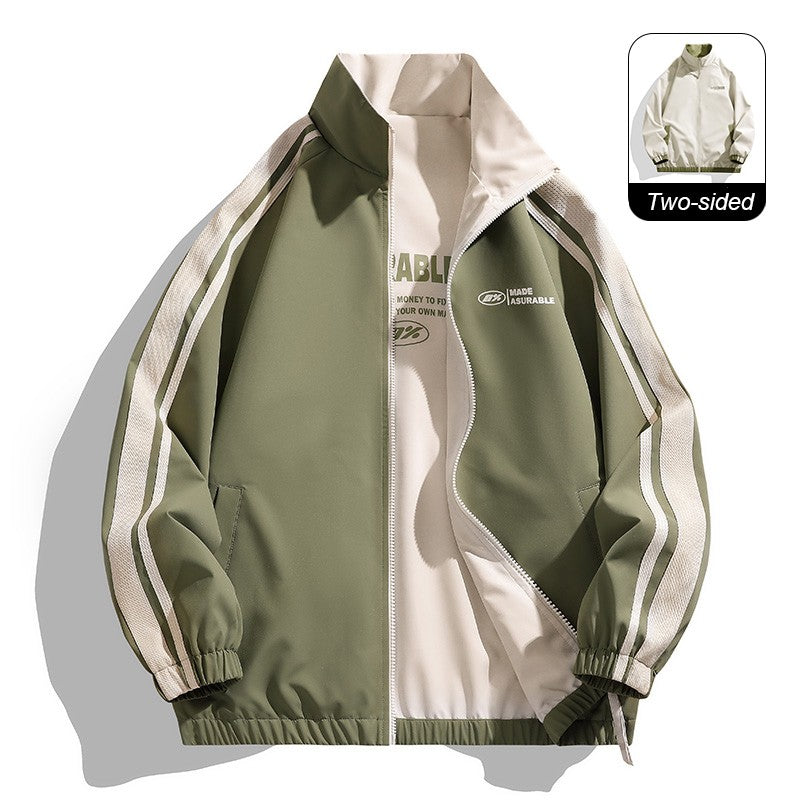 New Jacket Two-sided Long Sleeve Outdoor Men Coats Women Reversible Windproof Coats Splashproof Double-Sided Jackets Couple Top