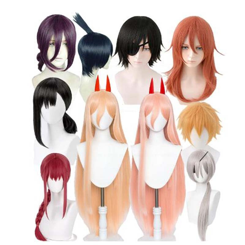 Perucas de Cosplay de Anime de Alta Qualidade Chainsaw Man Reze Angel Devil Quanxi Makima Power Hayakawa Aki Denji Peruca de Cabelo Resistente ao Calor