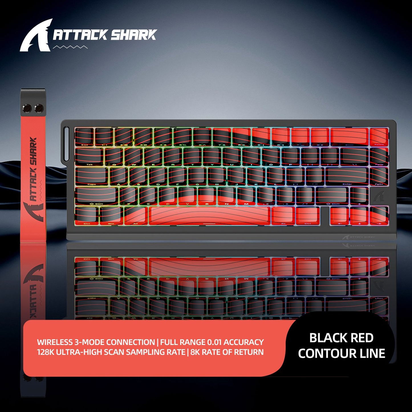 ATTACK SHARK X68PRO HE Wireless Keyboard,Magnetic Switch,With 0.01mm RT Accuracy,8KHz Polling Rate,0.125ms Latency,RGB Backlight