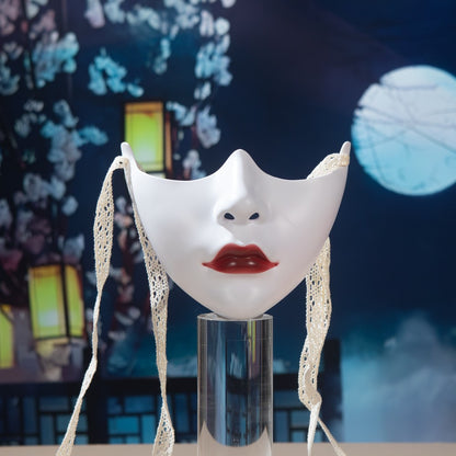 Red Lip Half-face COS Beauty Props Decoration Collection Half-face Decoration Mechanical Wind Adult Men's and Women's Masks