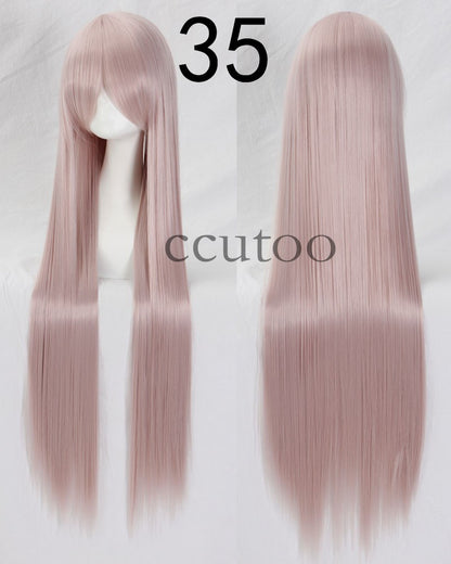 ccutoo 100cm Peruca de Cosplay Reta Sintética de Cabelo Longo de Alta Temperatura 82 Cores Disponíveis