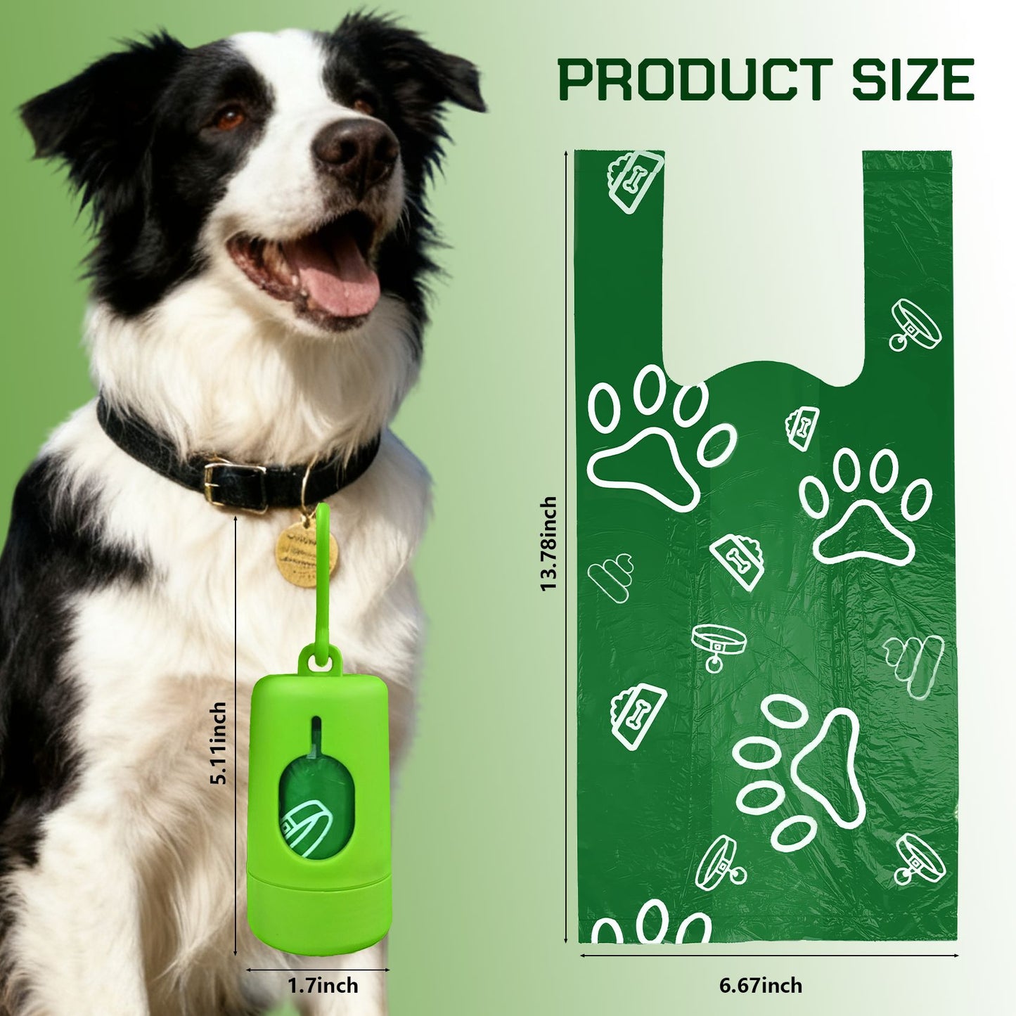 Saco para cocô de cachorro estilo alça fotodegradável com dispensador e fragrância multifuncional, saco de lixo portátil engrossado