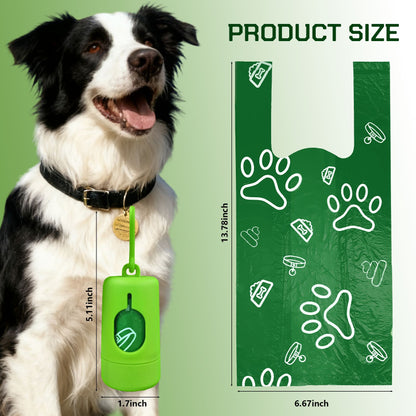 Saco para cocô de cachorro estilo alça fotodegradável com dispensador e fragrância multifuncional, saco de lixo portátil engrossado