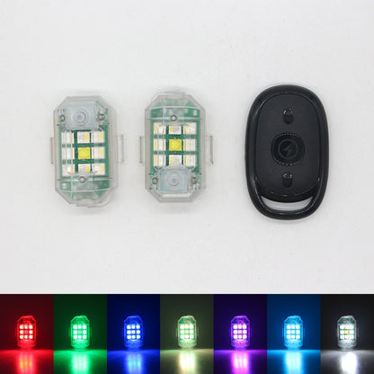2/4PC Wireless LED Strobe Light Remote Control Warning Lamp Flash Indicator Anti-collision For Car Auto Motorcycle Drone Cruise