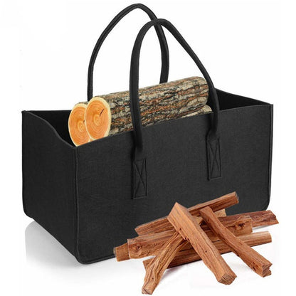 Felt Storage Bag for Fireplace Wood Organizer, Shopping Basket, Magazine Rack, Firewood Pocket, Home Storage Bags Holder