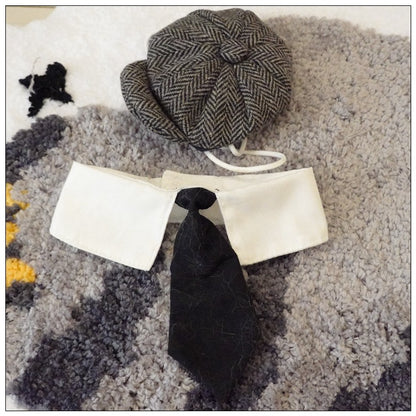 Chapéu Engraçado Para Gatos de Estimação, Boina, Gravata Borboleta, Fantasia de Banho, Gângster Bonito, Adereço de Foto, Fantasia de Halloween Para Animais de Estimação
