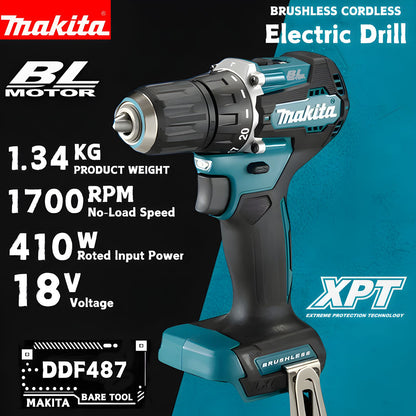 Makita Original DDF487 Furadeira Parafusadeira a Bateria 18V Brushless Chave de Impacto Elétrica Recarregável Ferramenta Elétrica makita 18v ferramentas