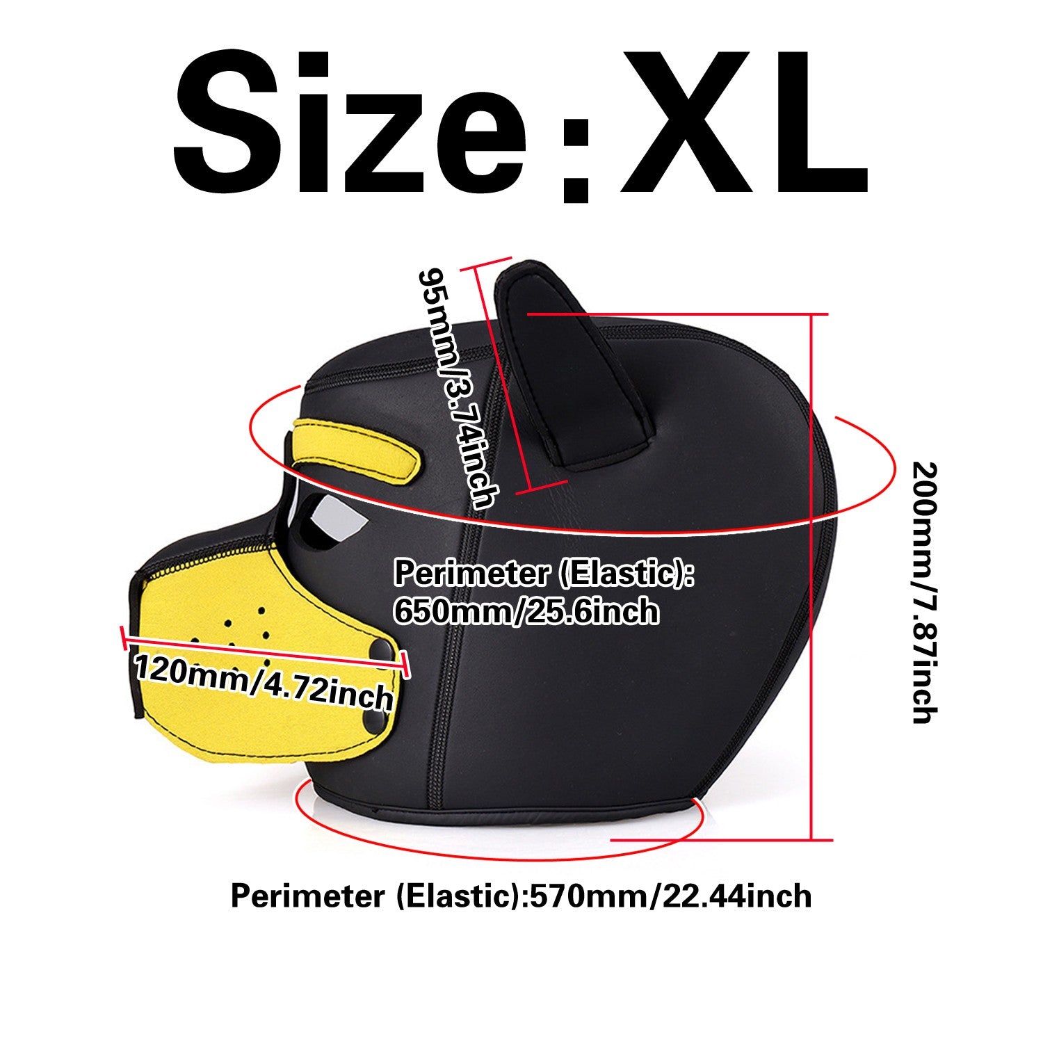 Yellow Neoprene dog headgear vest collar armband costume party costume mask cosplay Halloween gift Christmas gif