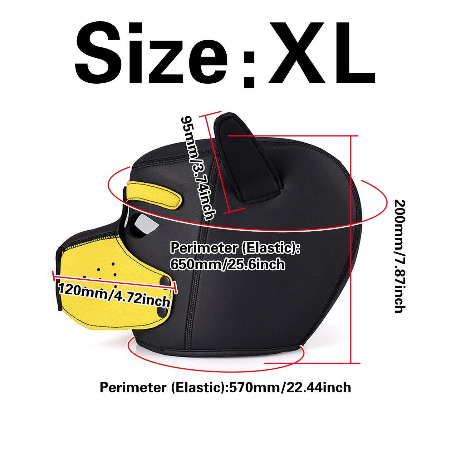 Yellow Neoprene dog headgear vest collar armband costume party costume mask cosplay Halloween gift Christmas gif