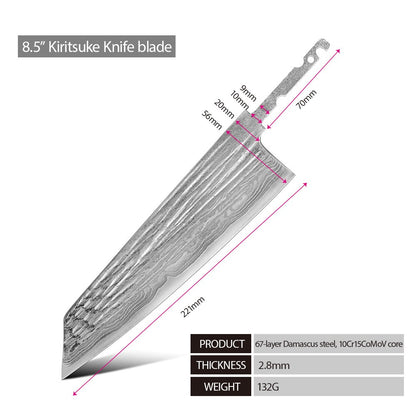 1-6 PCS Kitchen Knife 67 Layers Damascus Steel 10Cr15CoMoV core Kitchen Chef Slicing Utility Paring Knife Set mesh resin Handle