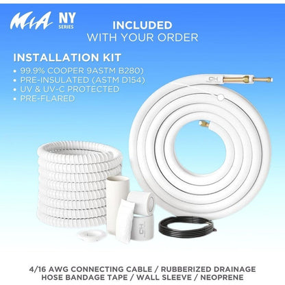 Ar Condicionado e Bomba de Calor Mini Split sem Dutos de Parede de Zona Única Cooper & Hunter 9.000 BTU 115V – 21.5 SEER2