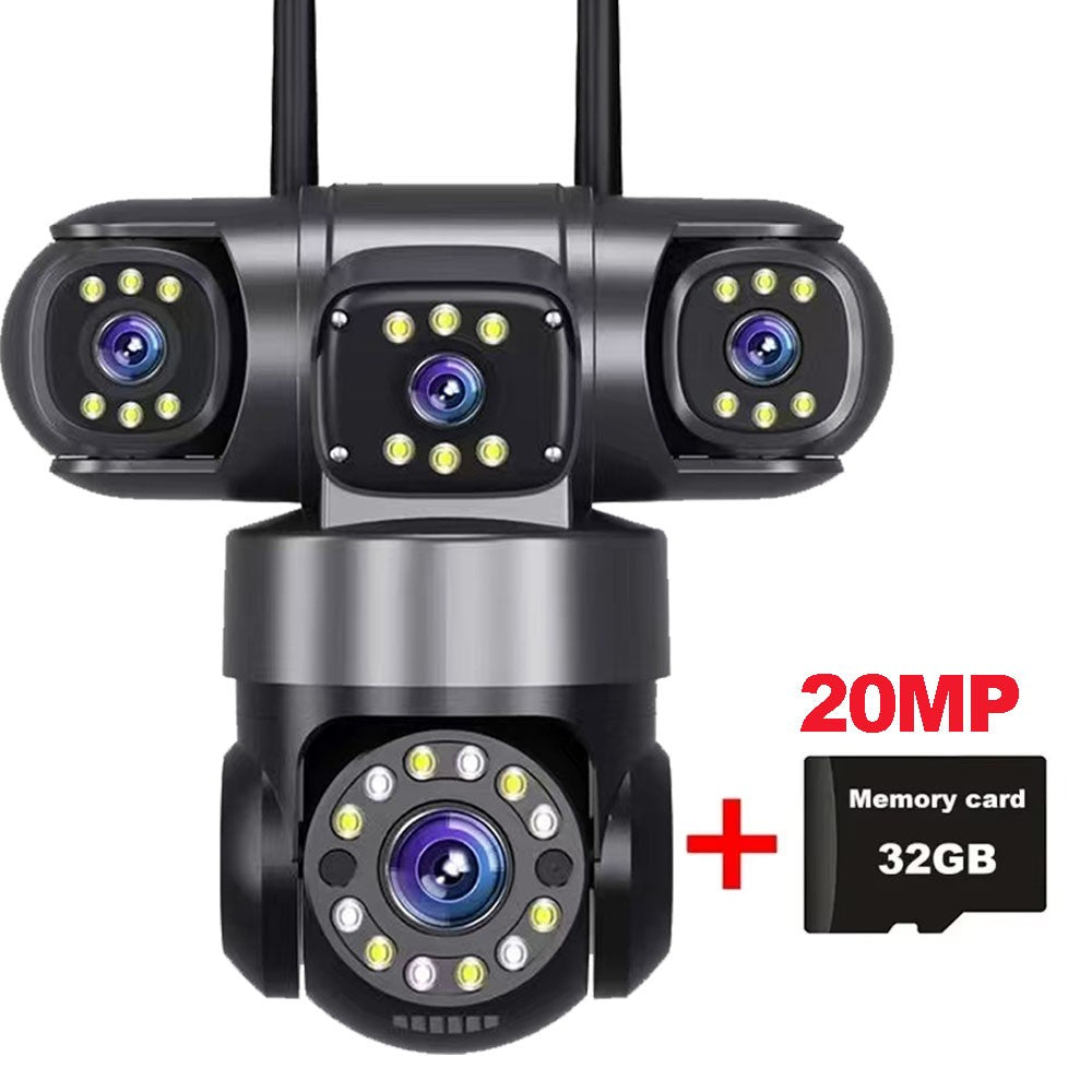 10K 20MP  WIFI IP Camera Outdoor 4 Lens 4 Screens 16X Zoom CCTV Wireless Video Surveillance Cameras 6K 12MP Security Protection