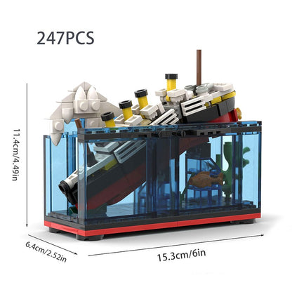 Titanic Parte ao Meio RMS Cruzeiro Naufragado Blocos de Montar Moc Navio Barco Modelo Plástico 3D DIY Barco a Vapor Presentes Brinquedos Infantis Filme da Cidade