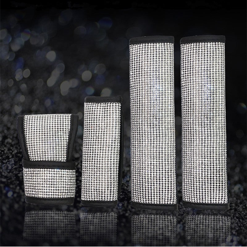 Capa de volante Bing Bling de couro PU com strass de cristal para mulheres, acessórios automotivos
