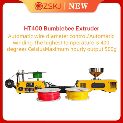 HT400 Desktop Extruder 3D Printing Filament Maker For 3D Filament Automatic Wire Diameter 1.75mm 3mm for PLA PETG PA ABS PC PP