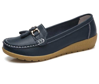 Women Shoes Nurse Loafers Shoes Classics Flats Zapatos Mujer Comfortable Flat Shoes Women White Casual Leather Women's Footwear