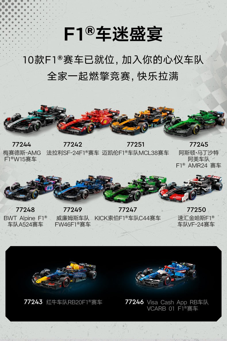 Lego Speed 77249 Williams F1 Racing Menino Brinquedo de Blocos de Construção Infantil Presente