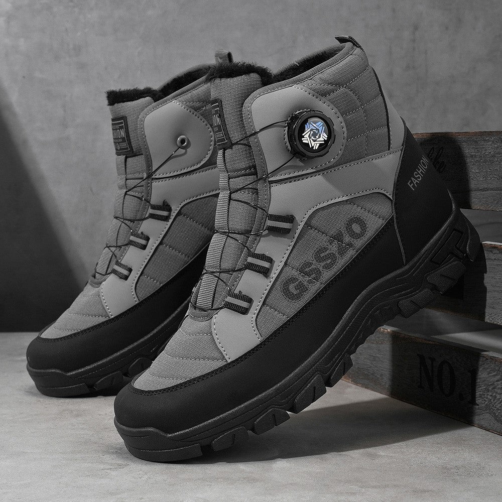 Winter New Swivel Buckle Fleece Waterproof Snow Boots Outdoor Non-slip and Wear-resistant
