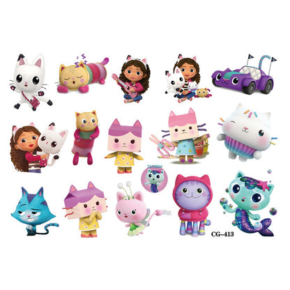 Gabby Dollhouse Child Tattoo Sticker Anime Cartoons Tattoo Stickers Temporary Tattoos Waterproof The Tattoo Art Tatoo Cosplay