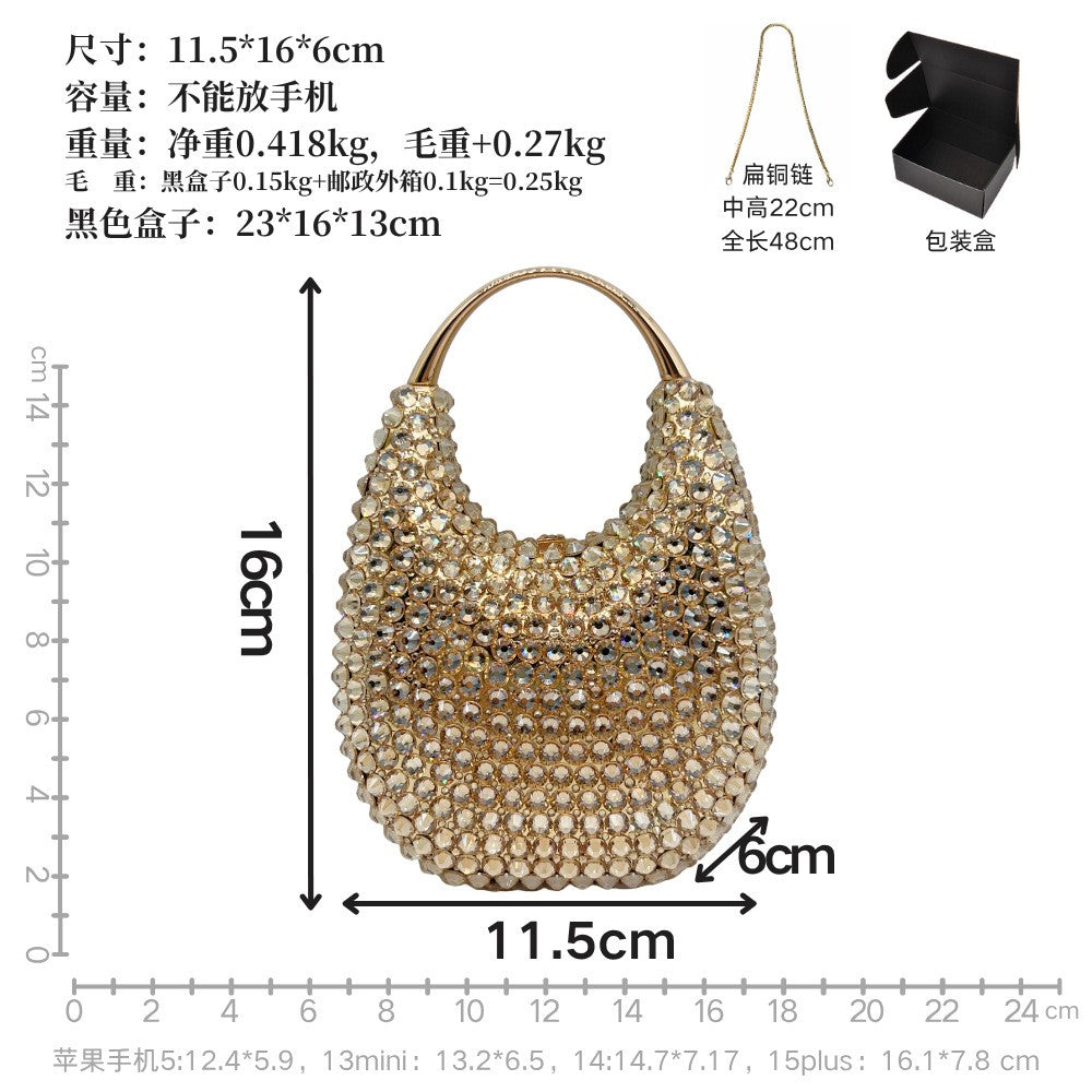Lady Crystal Clutches Diamonds Chain Evening Bag Wedding Party Rhinestones Clutch Bag Purse Evening Bags Female Bridal Handbags