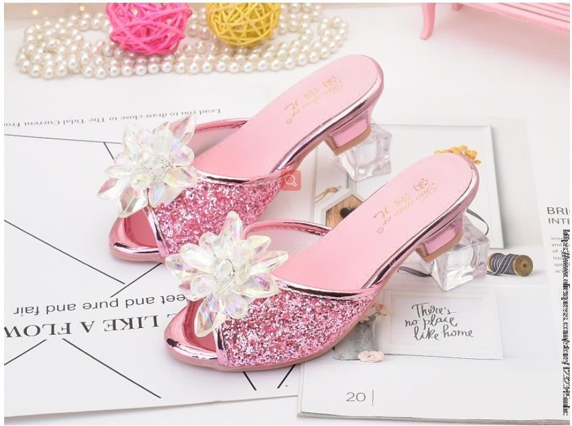 Shoes For Girls Cartoon Leather Children Shoes Frozen Princess Kids Shoes Girl Slippers Dress Snow Queen Sandal