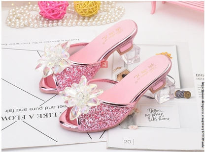 Shoes For Girls Cartoon Leather Children Shoes Frozen Princess Kids Shoes Girl Slippers Dress Snow Queen Sandal