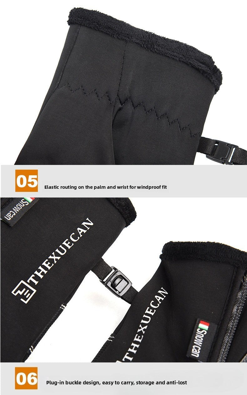 Luvas de Motocicleta Moto Luvas de Inverno Térmicas Forradas de Lã Inverno Impermeáveis Tela Sensível ao Toque Antiderrapantes para Pilotagem ao Ar Livre