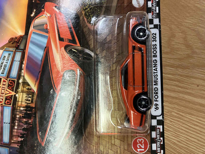 Hot Wheels Premium Boulevard 1:64 Die-Cast 69 Ford Mustang Boss 302 Collectible Alloy Vehicle Model Car Toy Gift for Adults Fans