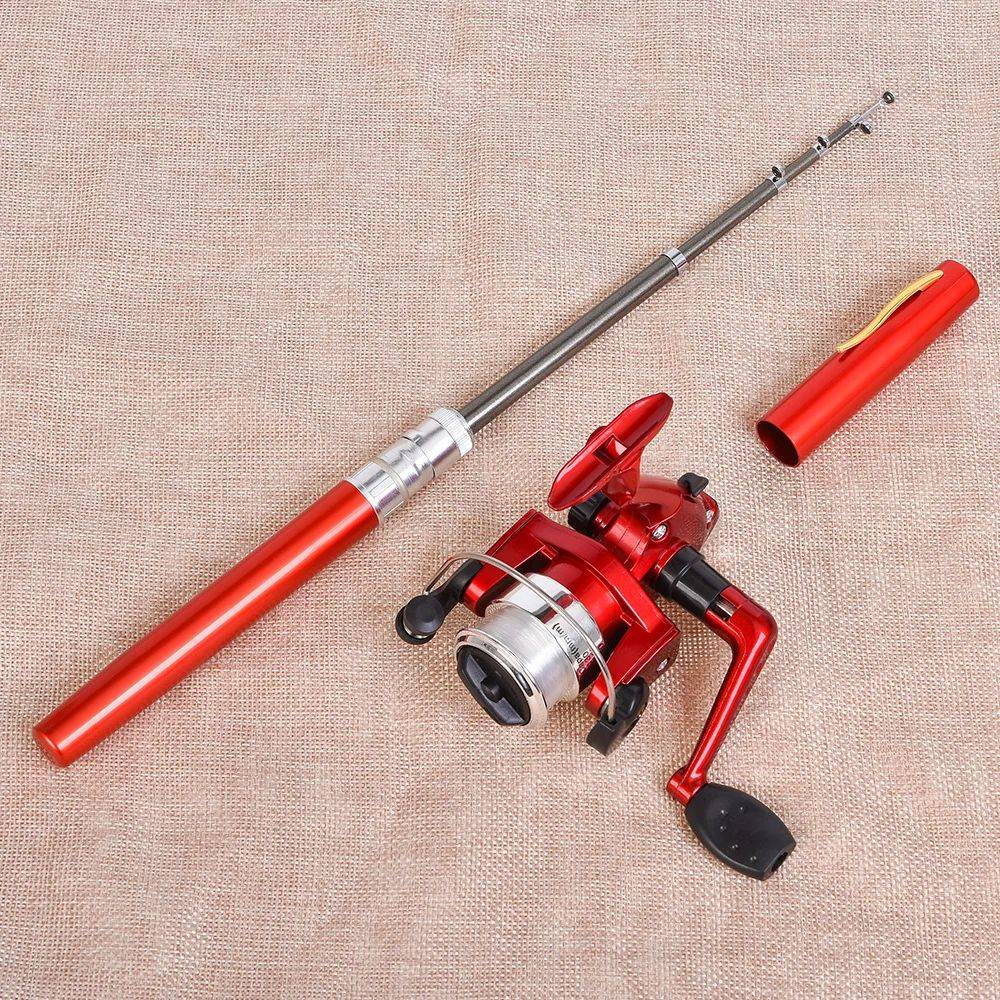 1set Pen Fishing Rod Spinning Wheel Fishing Wheel Portable Pocket Ice Fishing Rod Sea Rod  Gear Telescopic  canne a peche