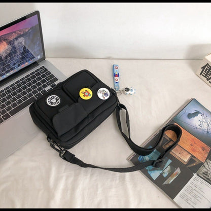 Fashion Versatile Men's Crossbody Bag Large Capacity Japanese Style Shoulder Bag Retro with Pendant Messenger Bag Unisex