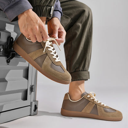 Leisure Walk Tenis Masculino Trainers Fashion Leather Men's Casual Shoes Lace Up  Simple Vulcanize Shoes Outdoor Male Sneakers