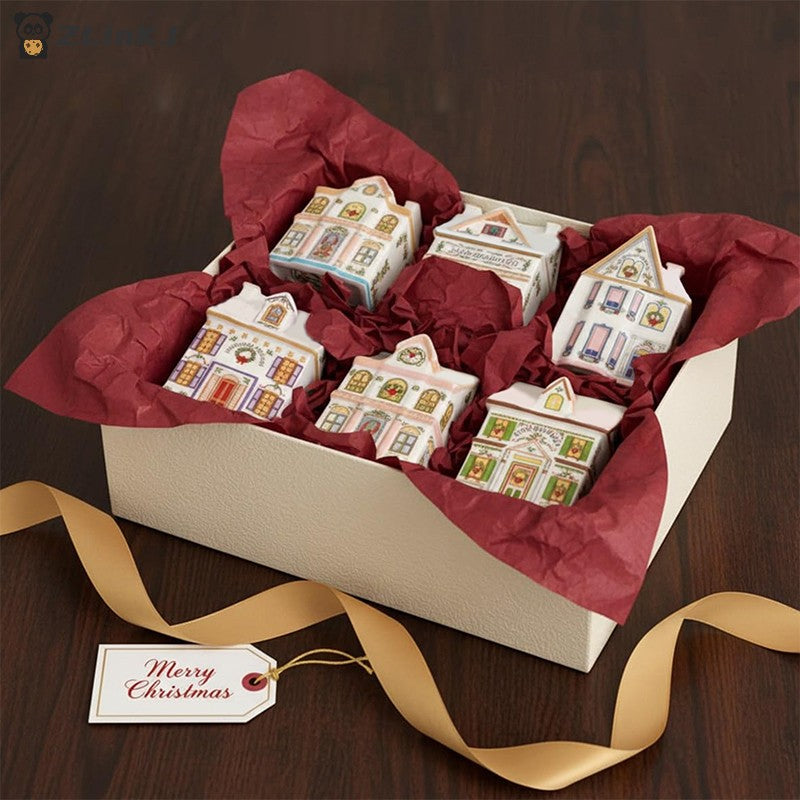 ?1PCS Holiday Village Spice House Set, Mini Christmas Gingerbread Houses Jars, Kitchen Countertop Festive Decor, New Year Gifts