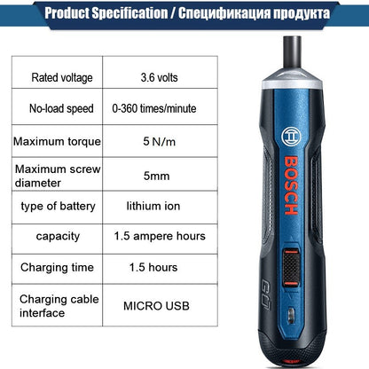 Parafusadeira Bosch Go 2 Recarregável Sem Fio Furadeira Parafusadeira de Impacto Bosch Go Parafusadeira Elétrica Ferramentas Elétricas Domésticas Multifuncionais