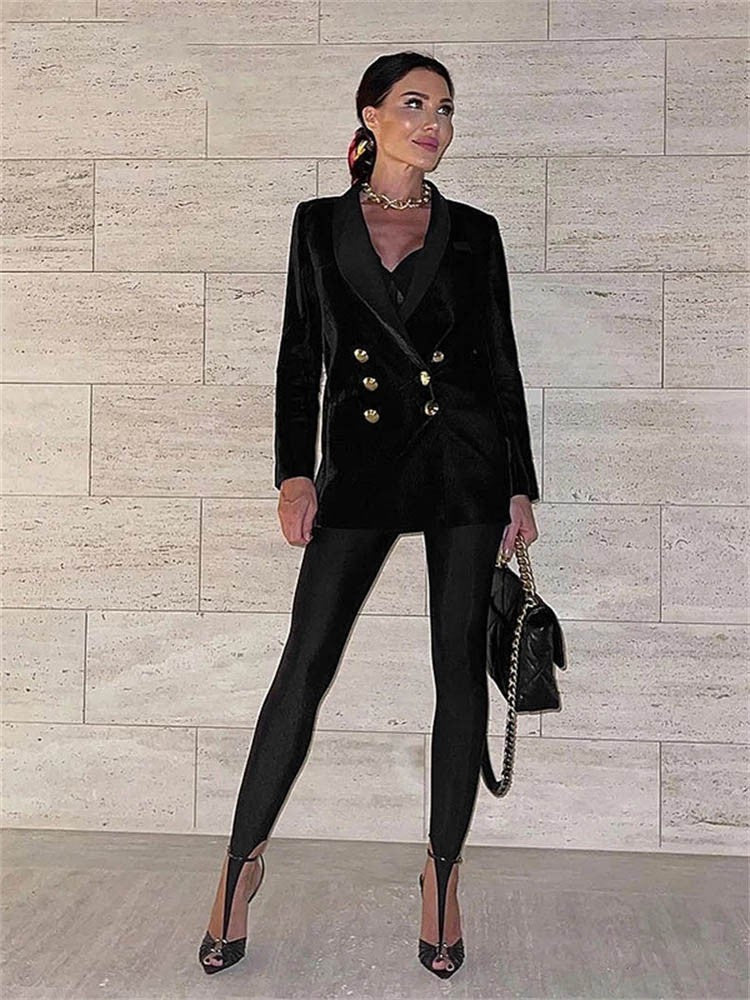 Korean Fashion Winter Black High Waisted Skinny Y2K Women Pants Sexy Glitter Cas