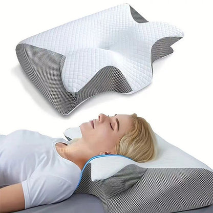 1pc Memory Foam Pillow 2 in 1 Ergonomic Contour Orthopedic Pillows for Sleeping?Cervical Orthopedic Pillow for Neck Pain