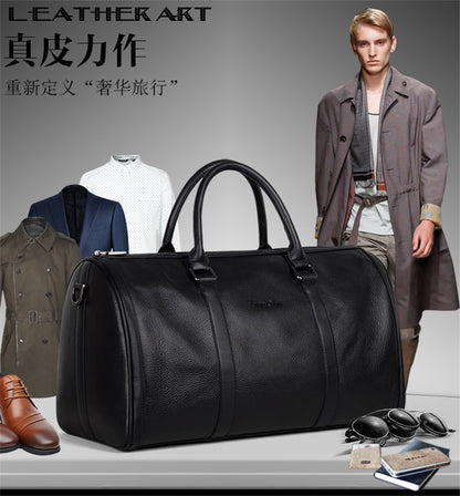 MUNUKI Vintage Crazy Horse Genuine Leather Travel bag  Large Luggage bag men Leather duffle bag Large Weekend Bag Tote Big