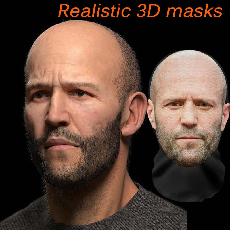 2026 Halloween Cosplay Headwear Fashion Hip Hop Hood Hat Headgear 3D Full Face Mask Elastic Mesh Celebrity Face Mask for Party