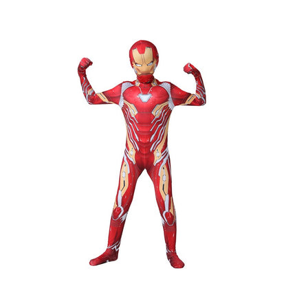 Kids Iron Man Costume Superhero Costume Cosplay Bodysuit Full Sets with Mask Halloween Costume for Kids