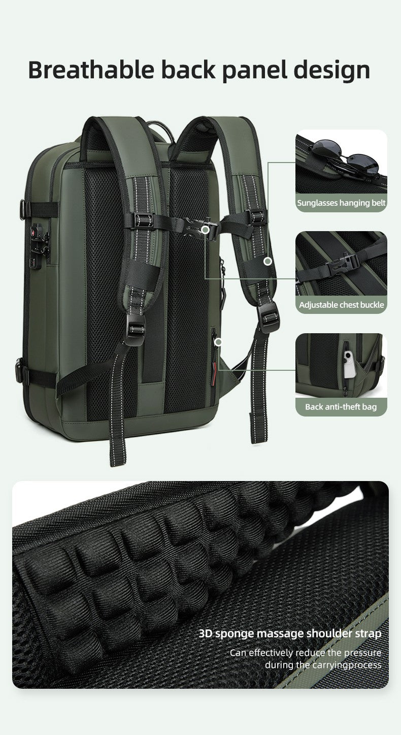 Men Travel Backpack 17 inch vacuum compression Laptop Backpack Extended Large Capacity school Backpack Hiking Business backpack