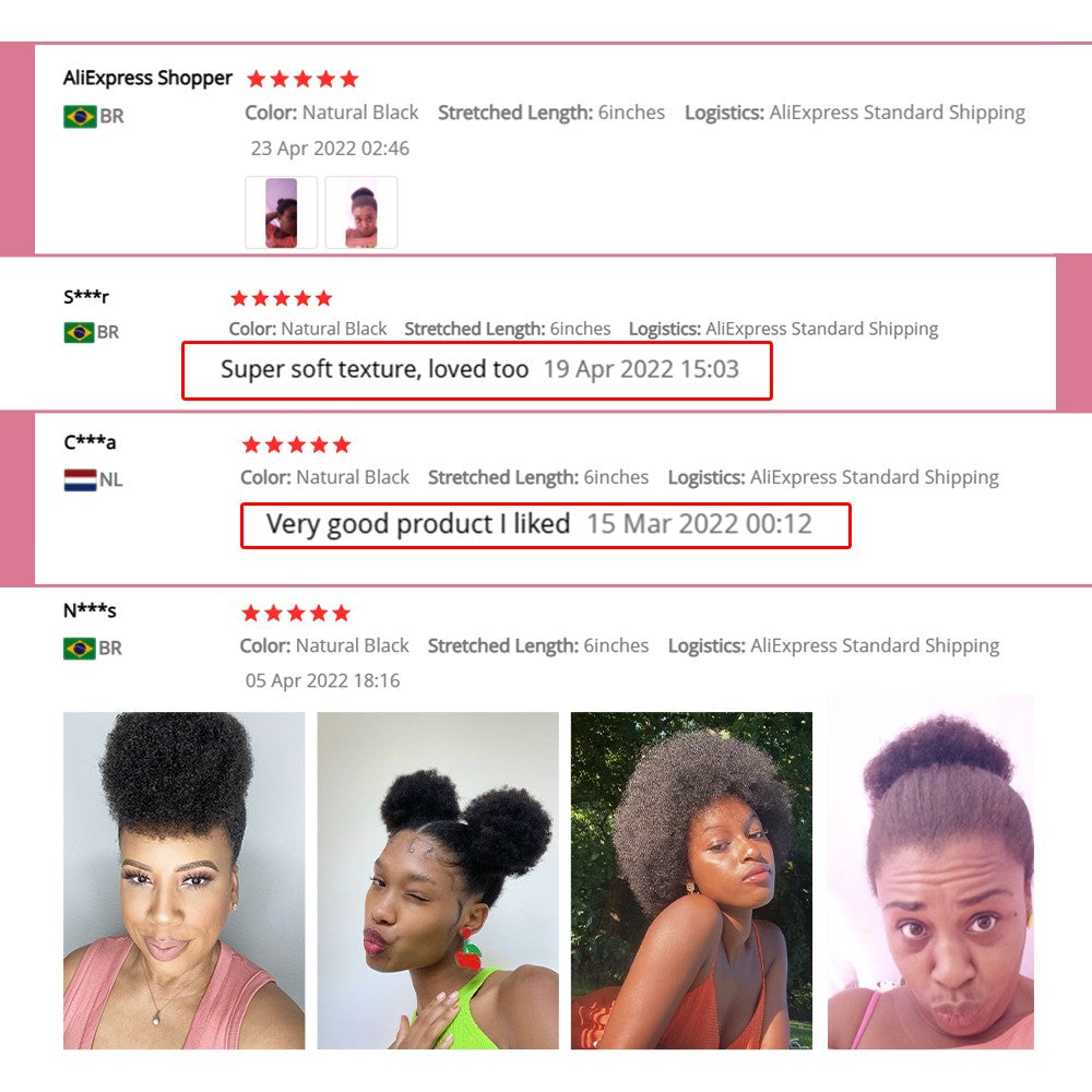 Coques de cabelo afro encaracolado crespo chignon de cabelo humano rabo de cavalo afro encaracolado com cordão rabo de cavalo crespo cabelo humano Remy para mulheres negras