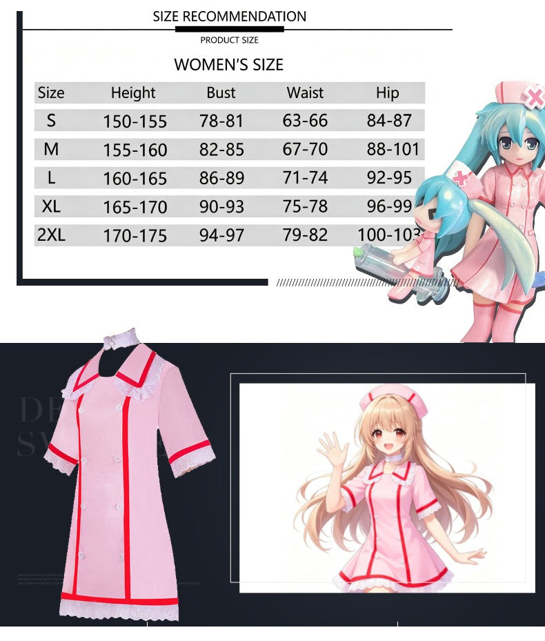Virtual anchor Kasane Teto, doctor role-playing costume set, pink nurse uniform, Halloween party, virtual singer costume