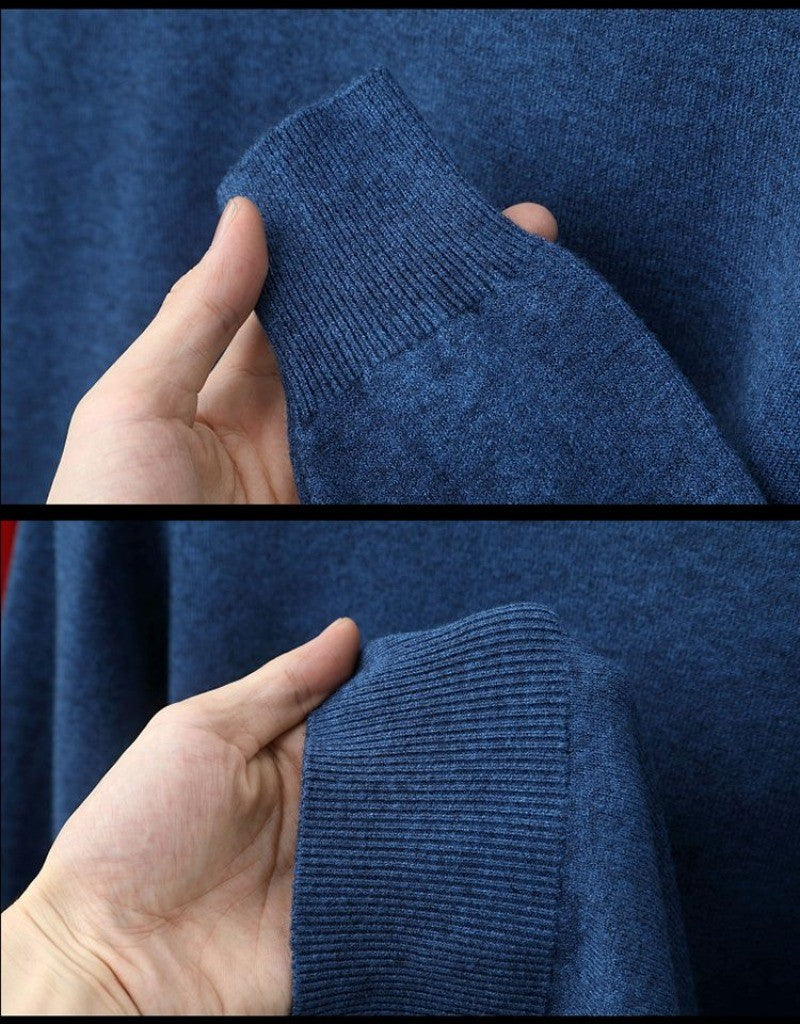 Men's Long Sleeve Knit Pullover Sweater Autumn Winter Soft Thermal Warm Classic Sweater Lightweight Black Light Gray Sweater