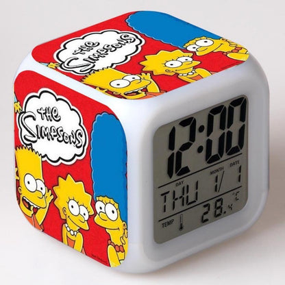 Simpsons Homer Relógio Despertador Digital LCD com Calendário Termômetro Relógio Despertador Portátil Decoração de Mesa Presentes Novo