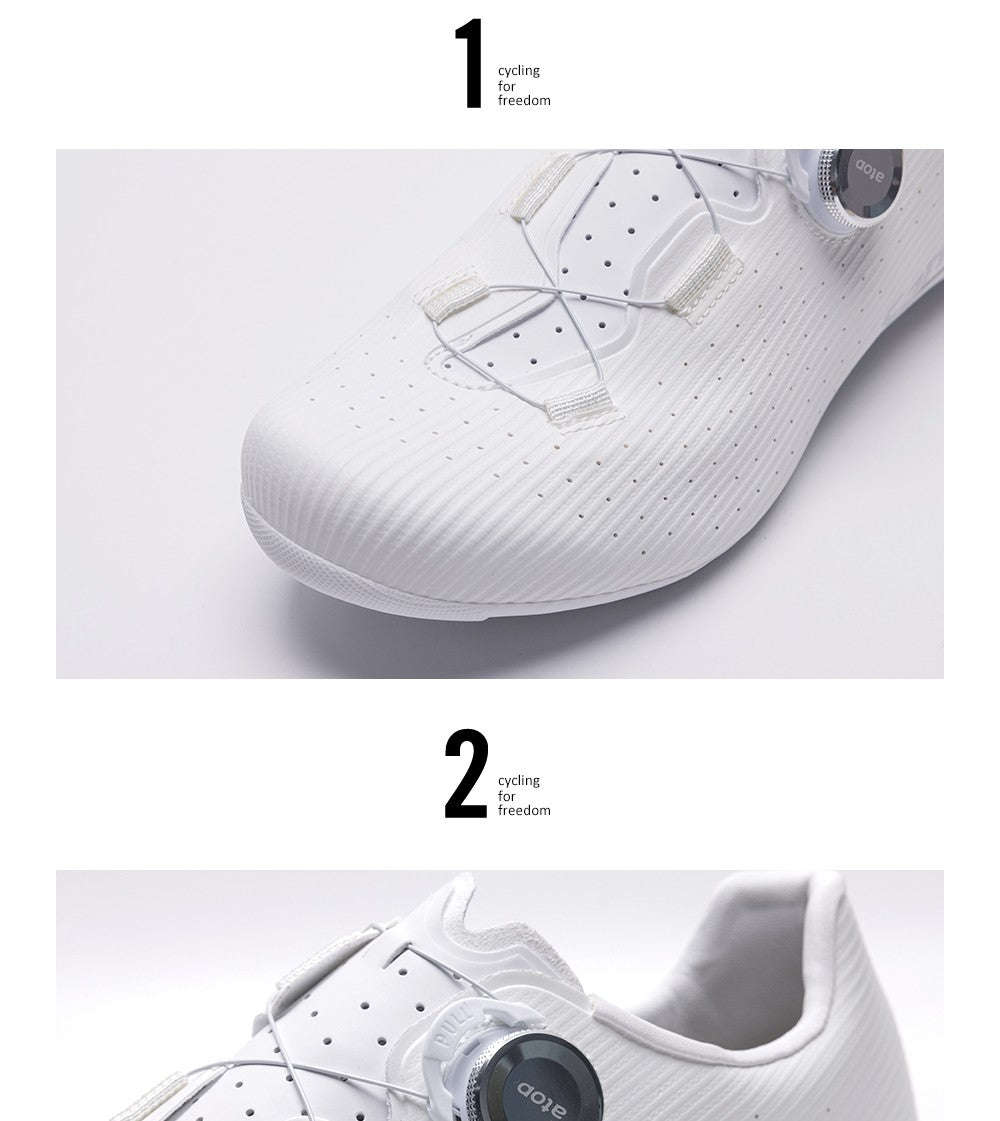 Santic Carbon Fiber Road Bike Shoes Professional Cycling for Men Racing SPD Cleats Road Cycling Lock Shoes WZS24043